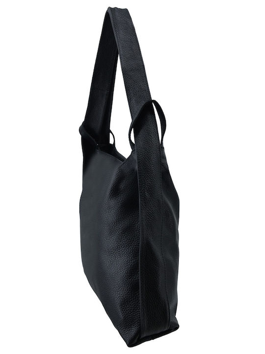 Black Leather Women's Backpack