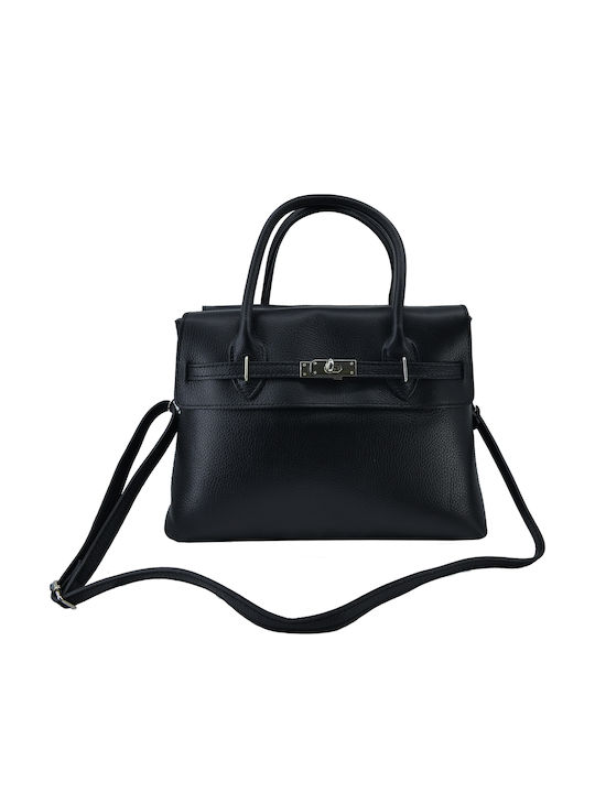 Black Leather Women's Handbag / Shoulder Bag