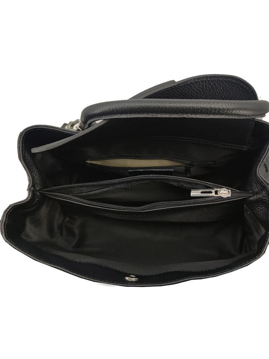 Black Leather Women's Handbag / Shoulder Bag