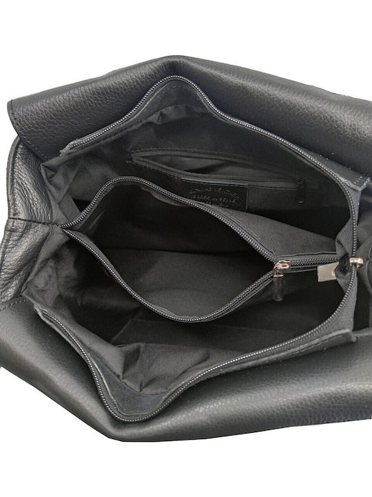 Black Leather Women's Handbag / Shoulder Bag
