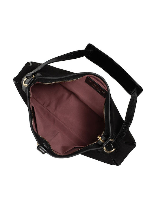Damen Schulter- / Handtasche aus schwarzem Wildleder