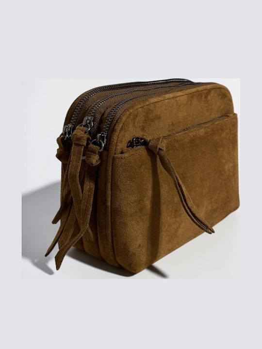 Women's Crossbody Bag Suede Brown