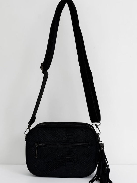 Amelia Women's Crossbody Bag Croco Black