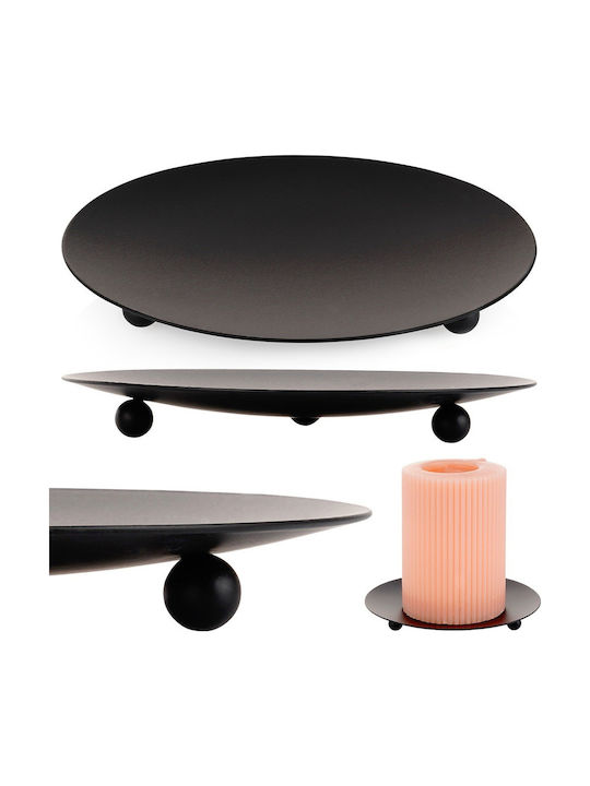 Home&Styling Collection Κηροπήγιο Μεταλλικό σε Μαύρο Χρώμα 12x12εκ.