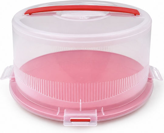 Plastic Cake Stand with Transparent Lid 26x26cm