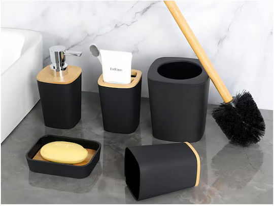 Yorkmills Set de Accesorii de Baie din Plastic Negru 6 Buc