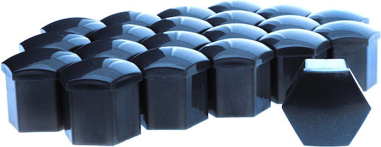 19 Mm Black Bolt Covers 20-piece Set Installation Tool Wheel Protection Caps
