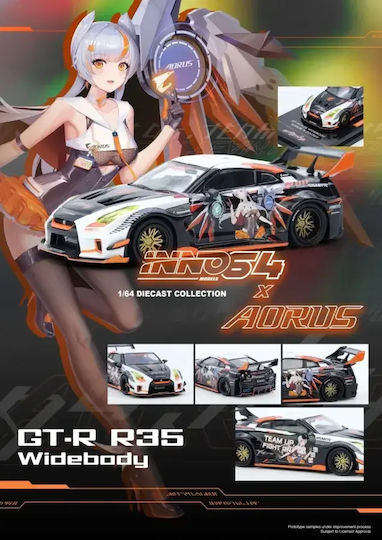 Μακέτα Αυτοκινήτου Nissan Gt-r R35 Widebody Aorus 1:64 Inno64