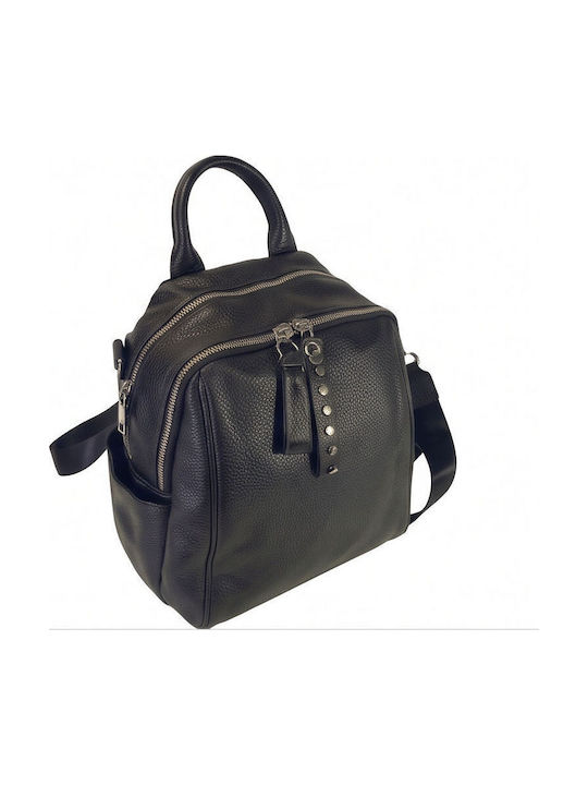 Set Aus Leder Damen Clutch Schwarz