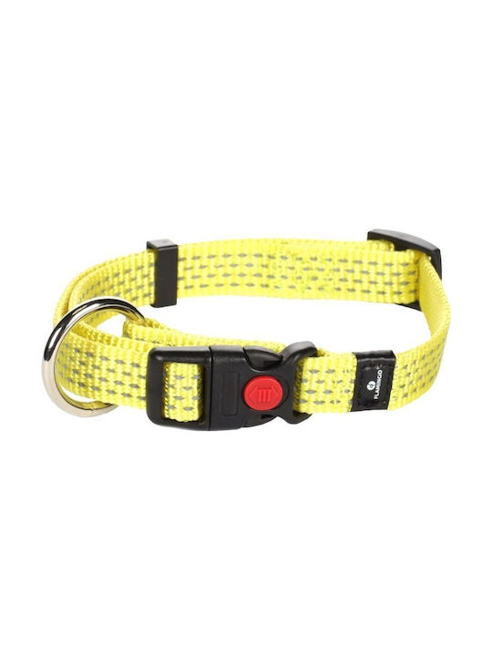 Flamingo Dog Collar Len Fluo Yellow 30-45cm 15mm