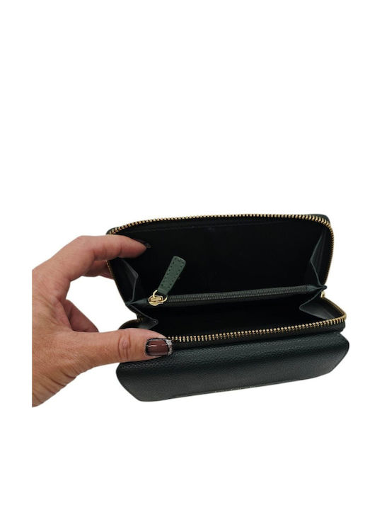 Große Damenlederbrieftasche mit RFID in Khaki