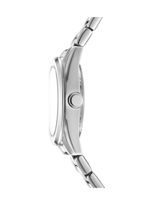 Logo Set Women's Battery-Powered Watch with Silver Metal Bracelet