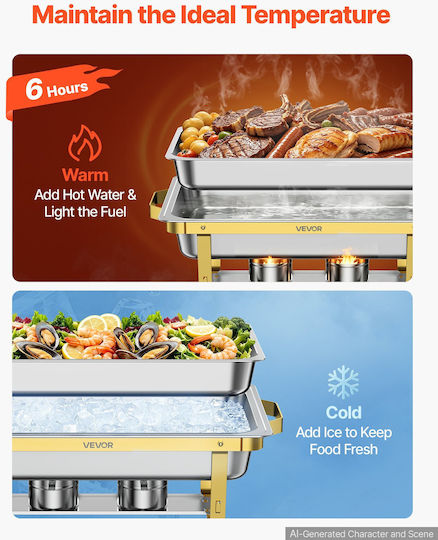 Vevor Bain-marie pentru servire 8,5 l
