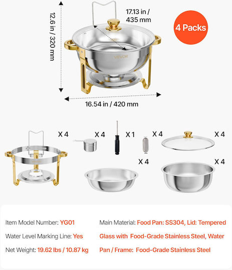 Vevor Bain-marie Pentru Servire 5.7 l