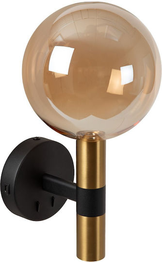 Lucide 21241-02-62 Josiane Wall Light Matte Black Black Matte Honey Amber