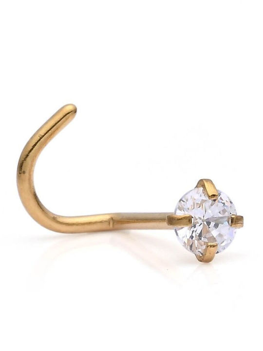 Asimi Body Piercing Обеца за нос от позлатена стомана, бяла