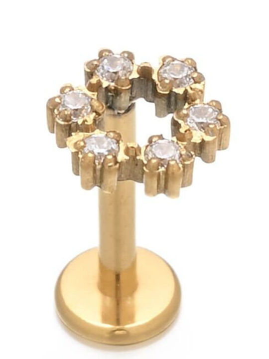 Asimi Body Piercing Обеца Барче от Позлатена Стомана