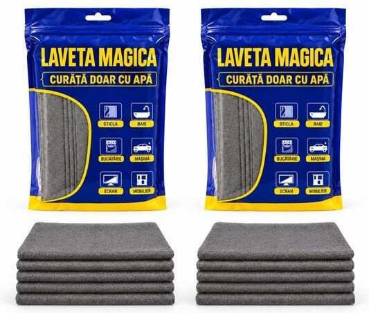 Set 10 Depox Magic Microfiber Cloths 38 × 29 Cm Gray