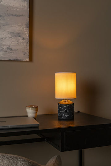 Lucide Lightning Table Lamp with Black Shade and Base