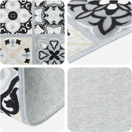vidaXL Oriz Rug Rectangular Grey and Black 100x300cm