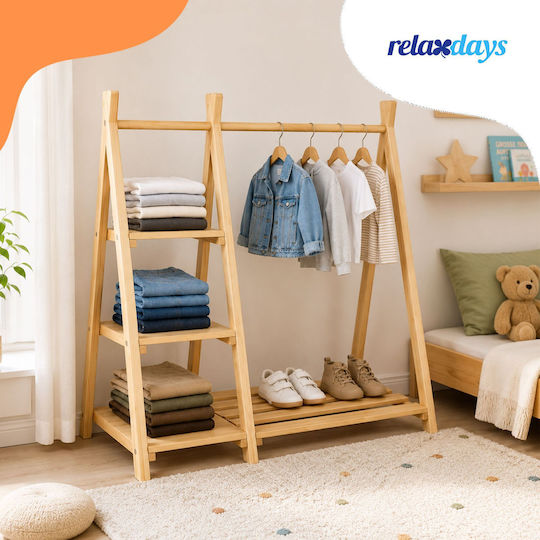 Relaxdays Kleiderständer Aus Holz Beigem