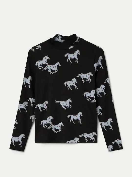 Women's Long Sleeve Blouse Black