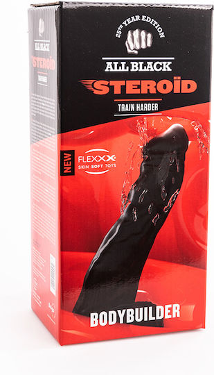 All Black Ρεαλιστικό Dildo με Όρχεις και Βεντούζα Μαύρο