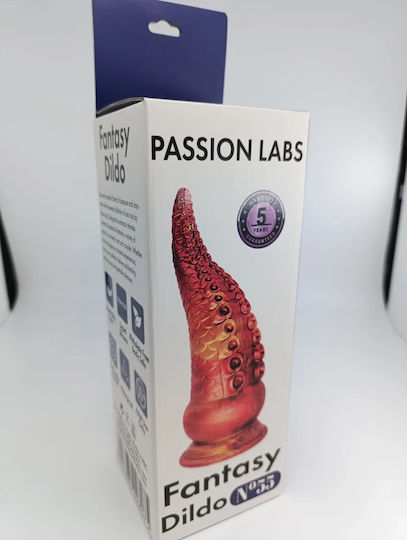 Passion Labs Dildo με Βεντούζα Πορτοκαλί