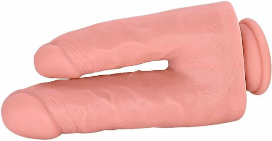 Guilty Toys Διπλό Dildo με Βεντούζα Flesh