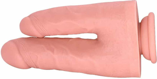 Guilty Toys Διπλό Dildo με Βεντούζα Flesh
