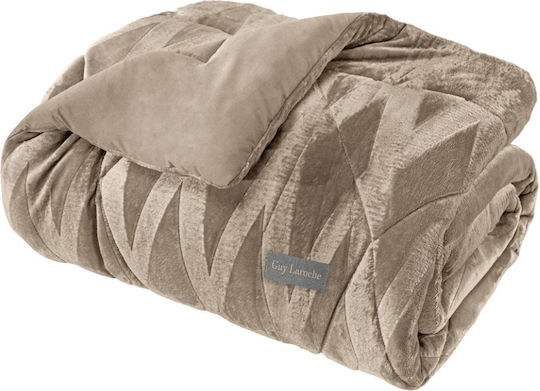 Guy Laroche Sherpa Comforter Set King Size 260x240cm Zadic Camel 530 GSM