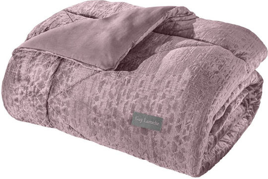 Guy Laroche Sherpa Comforter Set King Size 260x240cm Surreal Amethyst 530 GSM