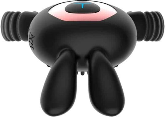 Inel Dublu pentru Penis Bunny Ring Guilty Toys 10 Vibrații Negru