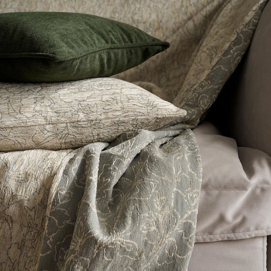 Gofis Home Aradia Chenille Armchair Throw 180x180cm Beige