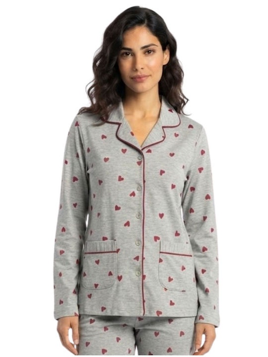 Lovelx Homewear Winter Women's Cotton Pyjama Set Grey