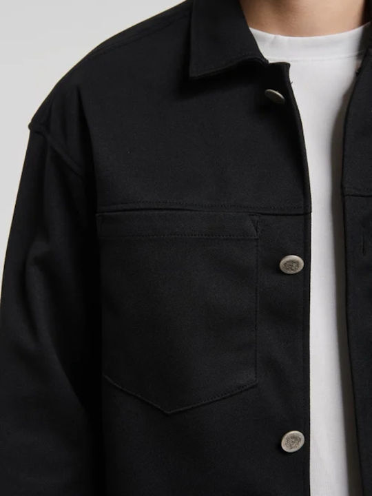 Long Sleeve Denim Overshirt Black