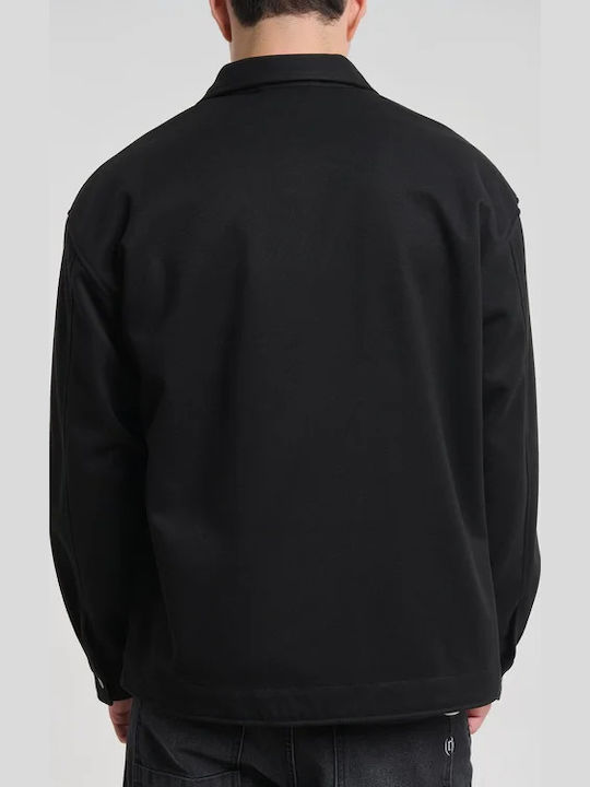 Long Sleeve Denim Overshirt Black
