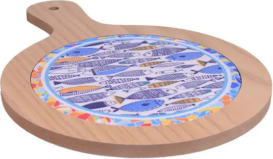 SP Souliotis Set de Masă Rotund din Lemn Albastru 27 cm