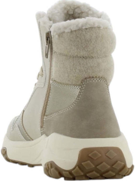 Damen-Stiefeletten mit Ecrufarbenem Fell