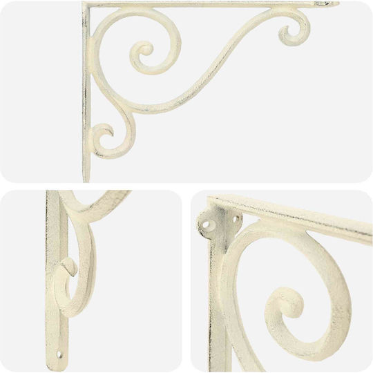 vidaXL Heavy-Duty Shelf Brackets Made of Stainless Steel in White 120x140 mm 12 pcs 42038864