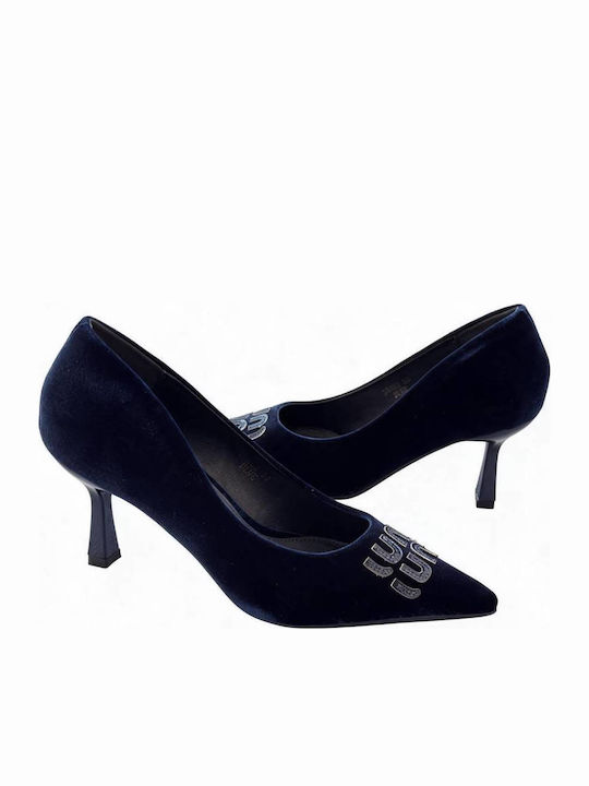 Blue Pumps with Medium Heel