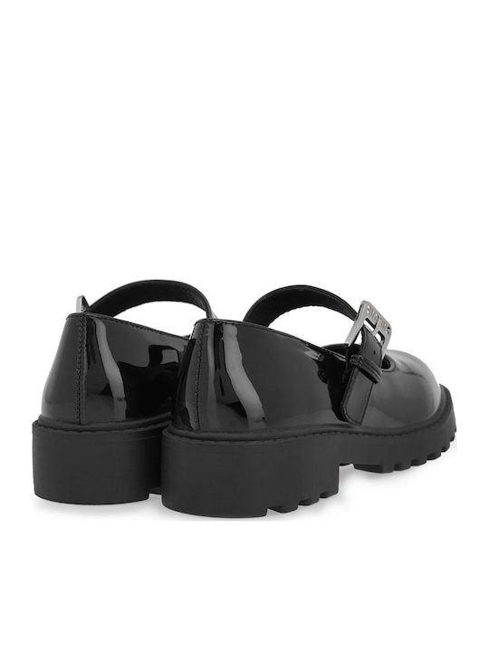 Anatomic Kids Ballerinas with Adjustable Metal Clasp in Black Patent Leather