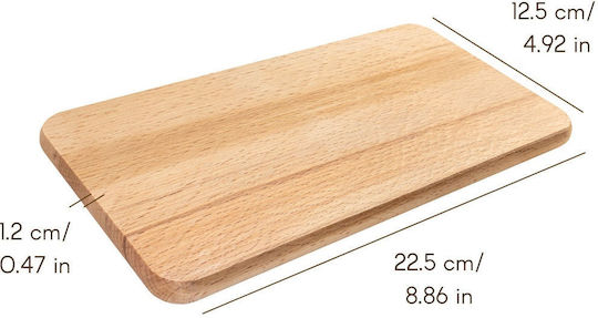 Creative Set of Beige Wooden Chopping Boards 22x12cm 10 Pieces