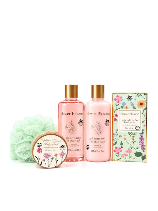 Becasan Spring Days Coș din Palmier Set de Îngrijire pentru Hidratare & Curățarea Corpului 5 Bucăți