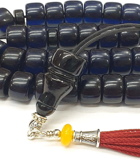 Roloi Komboloi Worry Beads with 33 Mastic Beads, 33 cm Long, Blue