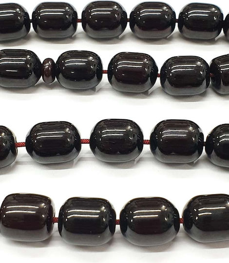 Roloi Komboloi Worry Beads with 33 Mastic Beads, 33 cm Long, Black