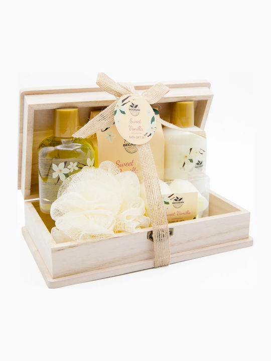 Becasan Cutie de Bijuterii Whipped Vanilla Set de Îngrijire pentru Hidratare și Curățare a Corpului 8 Bucăți