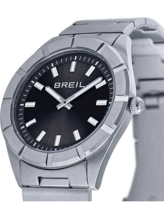 Breil Ceas de Bărbați cu Baterie și Brățară din Oțel Argintiu Breil Ceas de Bărbați cu Baterie și Brățară din Oțel Argintiu