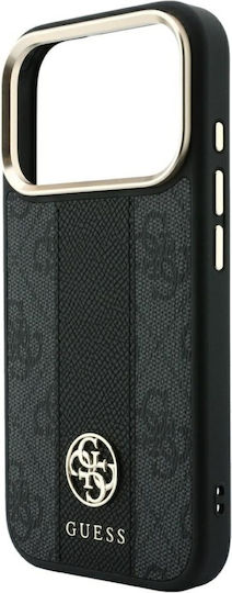 Case Iphone 18 Pro Max Iphone 17 Pro Max Guess Leather 4g Stripe Round Classic Logo Magsafe Black