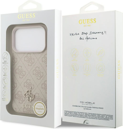 Калъф за iPhone 18 Pro/iPhone 17 Pro – Guess Hardcase 4G Small Classic Magsafe – Розов